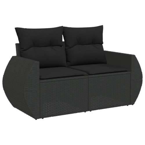 Vrtna garnitura - 7-dijelni set vrtnih sofa od poliratana s jastucima crni - Crna Bez stola 1 Cijena
