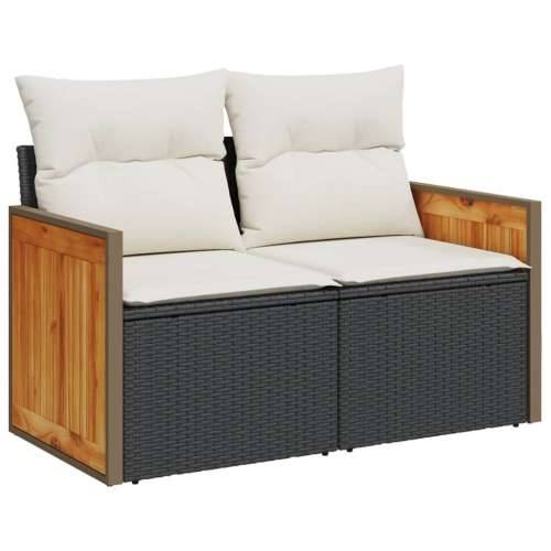 Vrtna garnitura - 11-dijelni set vrtnih sofa od poliratana s jastucima crni Crna i krem Bez stola 1 Cijena