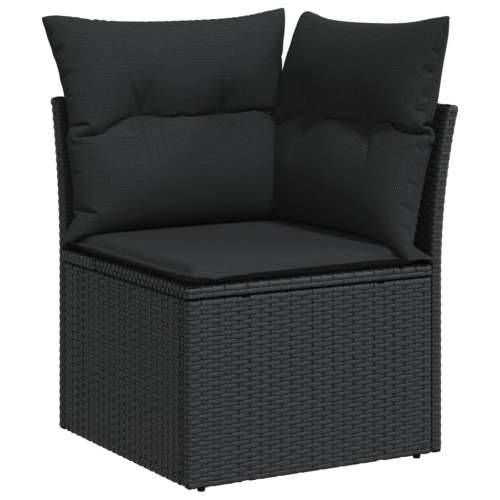 Vrtna garnitura - 10-dijelni set vrtnih sofa s jastucima crni od poliratana - Crna Sa stolom 1 Cijena