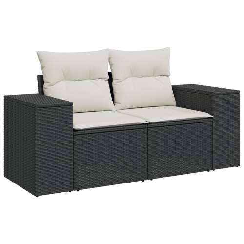 Vrtna garnitura - 8-dijelni set vrtnih sofa od poliratana s jastucima crni - Crna i krem Bez stola 1 Cijena