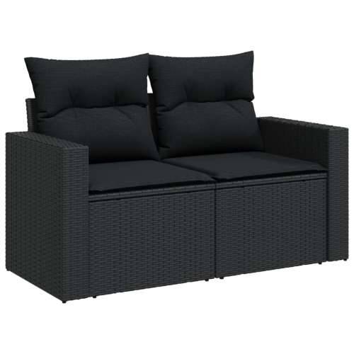 Vrtna garnitura - 2-dijelni set vrtnih sofa od poliratana s jastucima crni Crna Bez stola 1 Cijena