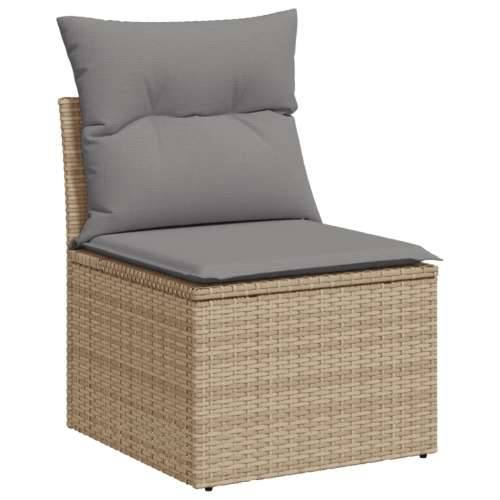 Vrtna garnitura - 11-dijelni set vrtnih sofa od poliratana s jastucima bež - bež i siva 1 2x corner + table + 6x middle Cijena