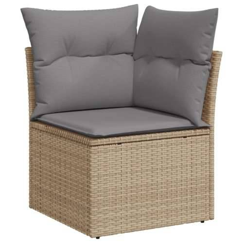 Vrtna garnitura - 11-dijelni set vrtnih sofa od poliratana s jastucima bež - bež i siva 1 2x corner + table + 6x middle Cijena