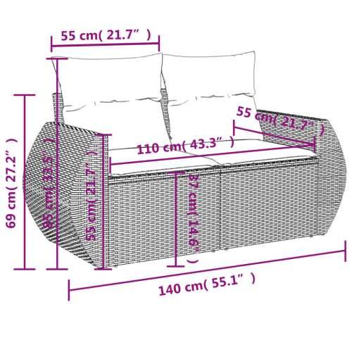 Vrtna garnitura - 6-dijelni set vrtnih sofa od poliratana s jastucima sivi - Siva 2x middle + table + 1x corner 1 Cijena