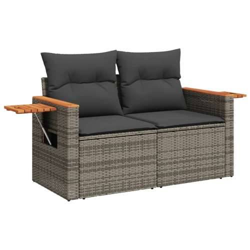 Vrtna garnitura - 9-dijelni set vrtnih sofa od poliratana s jastucima sivi - Siva 1 Cijena