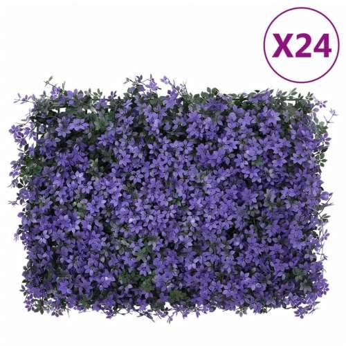 Ograda od umjetnog lišća 24 kom ljubičasta 40 x 60 cm - 24 Cijena