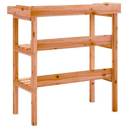 Stol za biljke s policama smeđi 78x38x82,5 cm masivna jelovina - Smeđa 1 Cijena
