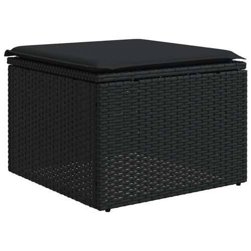 Vrtna garnitura - 7-dijelni set vrtnih sofa od poliratana s jastucima crni - Crna Sa stolom 1 Cijena