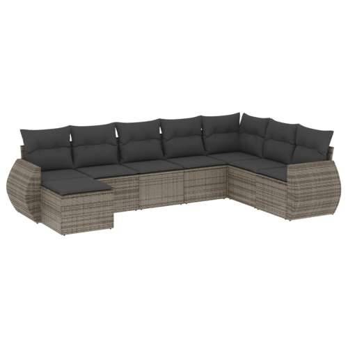 Vrtna garnitura - 8-dijelni set vrtnih sofa od poliratana s jastucima sivi - siva i tamnosiva Bez stola 1 Cijena