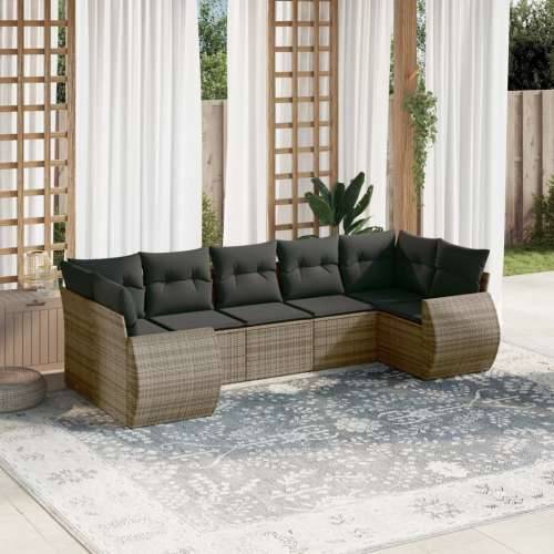 Vrtna garnitura - 7-dijelni set vrtnih sofa sivi od poliratana - siva i tamnosiva 1 Cijena