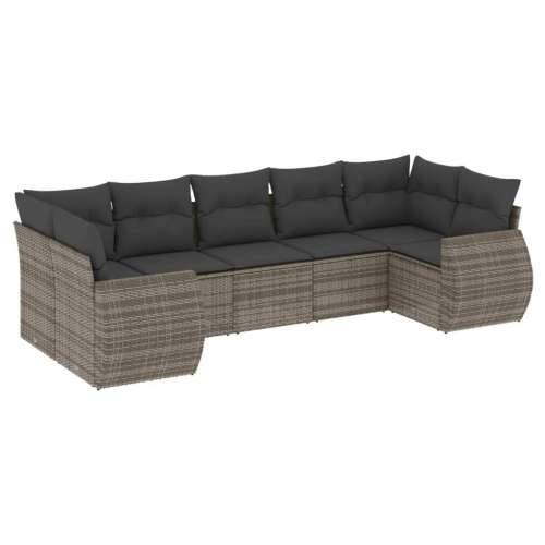 Vrtna garnitura - 7-dijelni set vrtnih sofa sivi od poliratana - siva i tamnosiva 1 Cijena