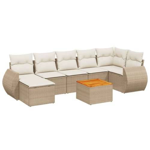 Vrtna garnitura - 8-dijelni set vrtnih sofa od poliratana s jastucima bež - Bež kutna + stol + 3x srednja 1 Cijena