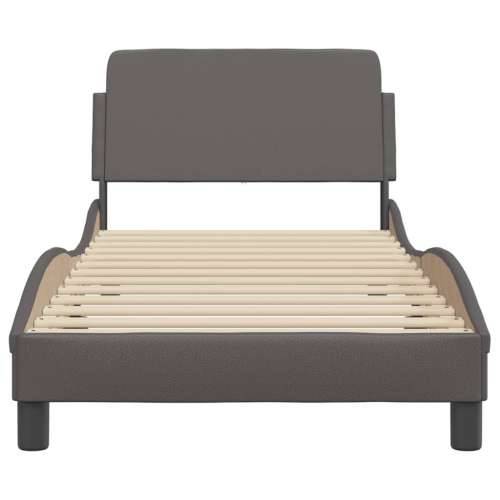 Okvir za krevet s uzglavljem sivi 90x200 cm od umjetne kože - Siva 90 x 200 cm Cijena