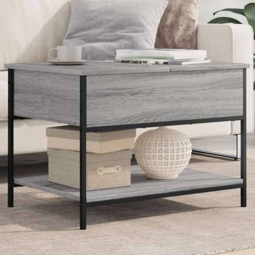 Stolić za kavu siva boja hrasta 70x50x50 cm od drva i metala - Sivi hrast sonoma 1 70 cm Cijena