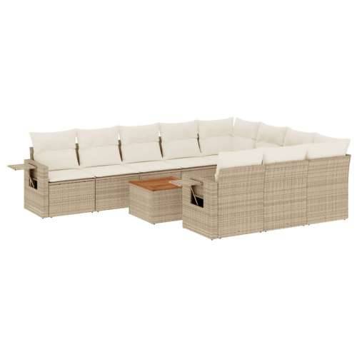 Vrtna garnitura - 11-dijelni set vrtnih sofa od poliratana s jastucima bež - Bež 1 stol + 6x srednja + 2x kutna Cijena