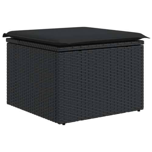 Vrtna garnitura - 11-dijelni set vrtnih sofa od poliratana s jastucima crni - Crna boja drva 1 Cijena