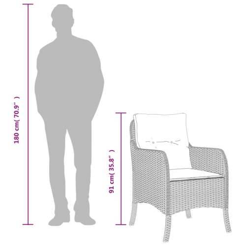 Vrtna garnitura - 9-dijelni vrtni blagovaonski set sivi od poliratana - Siva Dužina stola 190 cm 8 Cijena