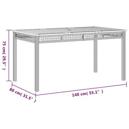 Vrtna garnitura - 4-dijelni vrtni blagovaonski set od poliratana s jastucima crni - Dužina stola 140 cm klupa 4 Cijena