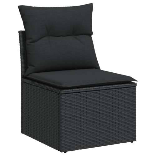 Vrtna garnitura - 6-dijelni set vrtnih sofa s jastucima crni od poliratana - Crna Sa stolom 1 Cijena