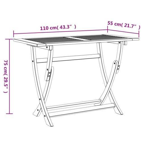 Sklopivi vrtni stol 110 x 55 x 75 cm od masivnog drva bagrema - Svjetlosmeđa 110 x 55 x 75 cm 1 Cijena