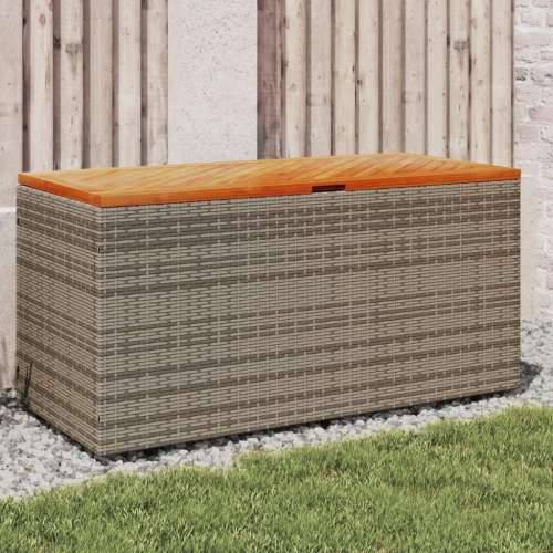Vrtna kutija za pohranu siva 110x50x54 cm od poliratana i drva - Siva 110 x 50 x 54 cm Cijena