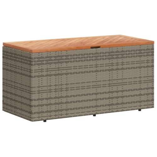 Vrtna kutija za pohranu siva 110x50x54 cm od poliratana i drva - Siva 110 x 50 x 54 cm Cijena
