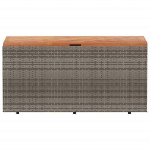 Vrtna kutija za pohranu siva 110x50x54 cm od poliratana i drva - Siva 110 x 50 x 54 cm Cijena