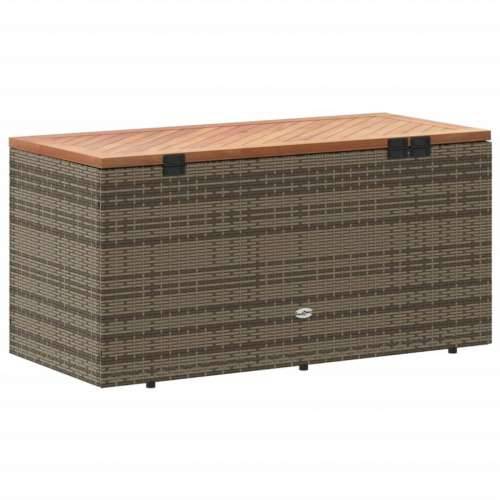 Vrtna kutija za pohranu siva 110x50x54 cm od poliratana i drva - Siva 110 x 50 x 54 cm Cijena