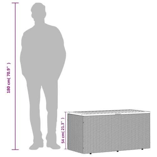 Vrtna kutija za pohranu siva 110x50x54 cm od poliratana i drva - Siva 110 x 50 x 54 cm Cijena