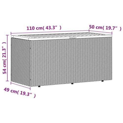 Vrtna kutija za pohranu siva 110x50x54 cm od poliratana i drva - Siva 110 x 50 x 54 cm Cijena