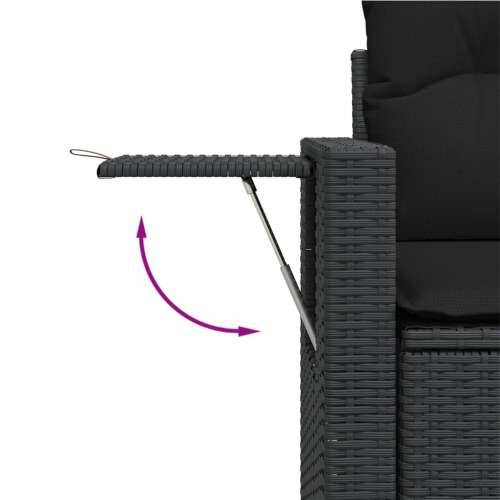 Vrtna garnitura - 7-dijelni set vrtnih sofa od poliratana s jastucima crni - Crna Sa stolom 1 Cijena
