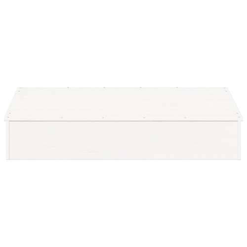 Pješčanik s poklopcem bijeli 111x111x19,5 cm masivna borovina - Bijela 1 Cijena
