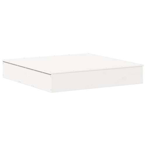 Pješčanik s poklopcem bijeli 111x111x19,5 cm masivna borovina - Bijela 1 Cijena