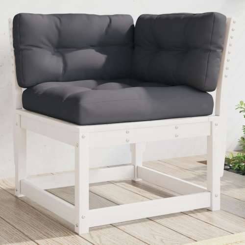 Kutna vrtna sofa s jastucima bijela 73 x 73 x 78 cm od borovine - Bijela s jastučićima 1 Cijena