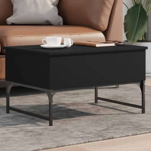 Stolić za kavu crni 70 x 50 x 40 cm konstruirano drvo i metal - Crna 1 70 cm Cijena