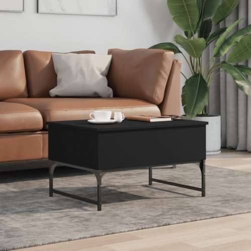 Stolić za kavu crni 70 x 50 x 40 cm konstruirano drvo i metal - Crna 1 70 cm Cijena