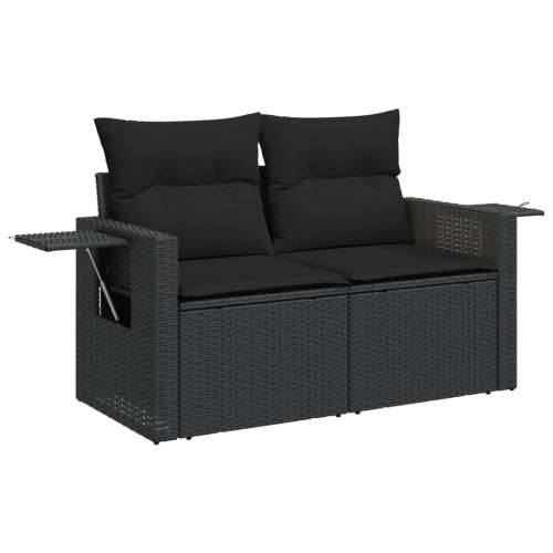 Vrtna garnitura - 13-dijelni set vrtnih sofa s jastucima poliratan crni - Crna 1 Cijena