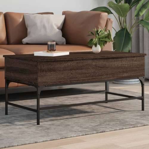 Stolić za kavu smeđa boja hrasta 100x50x45 cm od drva i metala - Smeđi hrast 100 x 50 x 45 cm 1 Cijena