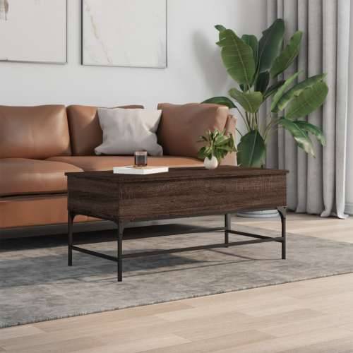Stolić za kavu smeđa boja hrasta 100x50x45 cm od drva i metala - Smeđi hrast 100 x 50 x 45 cm 1 Cijena