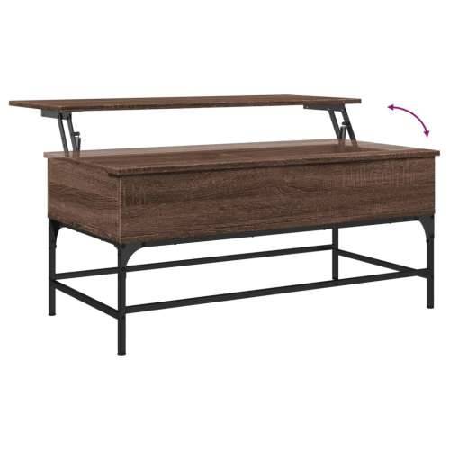 Stolić za kavu smeđa boja hrasta 100x50x45 cm od drva i metala - Smeđi hrast 100 x 50 x 45 cm 1 Cijena