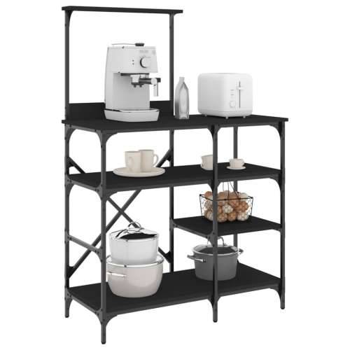 Pekarski stalak crni 90 x 40 x 132 cm konstruirano drvo i metal - Crna Cijena