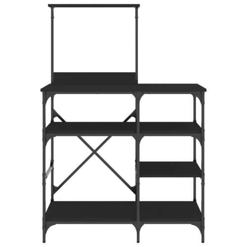 Pekarski stalak crni 90 x 40 x 132 cm konstruirano drvo i metal - Crna Cijena