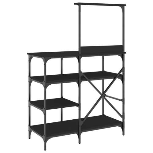 Pekarski stalak crni 90 x 40 x 132 cm konstruirano drvo i metal - Crna Cijena