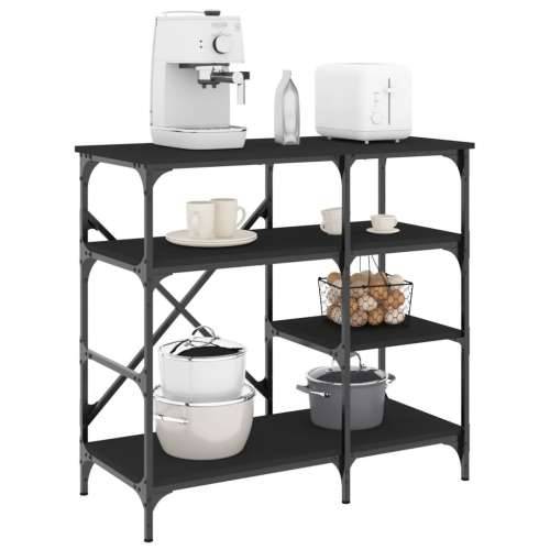 Pekarski stalak crni 90 x 40 x 84 cm konstruirano drvo i metal - Crna 1 Cijena