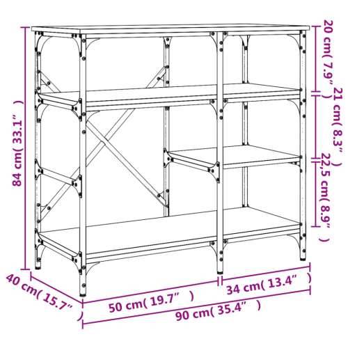 Pekarski stalak boje hrasta 90 x 40 x 84 cm od drva i metala - Dimljeni hrast 1 Cijena