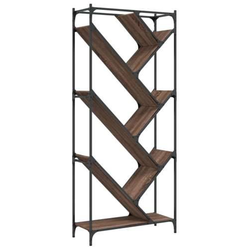Regal za knjige smeđa boja hrasta 79x30x180 cm od drva i metala - Smeđi hrast 1 Cijena