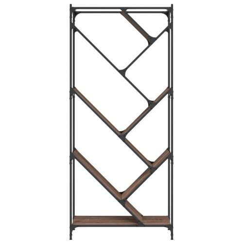Regal za knjige smeđa boja hrasta 79x30x180 cm od drva i metala - Smeđi hrast 1 Cijena