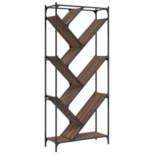 Regal za knjige smeđa boja hrasta 79x30x180 cm od drva i metala - Smeđi hrast 1 Cijena