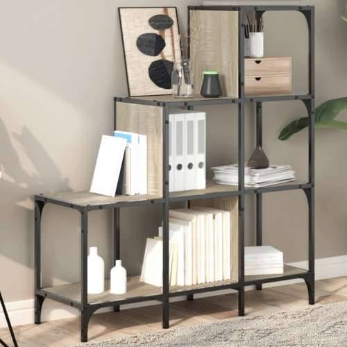 Regal za knjige boja hrasta 92 x 30 x 102 cm od drva i metala - sonoma hrast 1 102 cm 92 cm Cijena