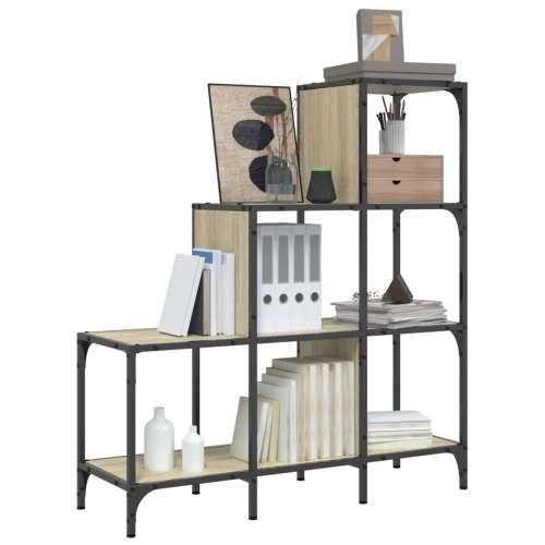 Regal za knjige boja hrasta 92 x 30 x 102 cm od drva i metala - sonoma hrast 1 102 cm 92 cm Cijena